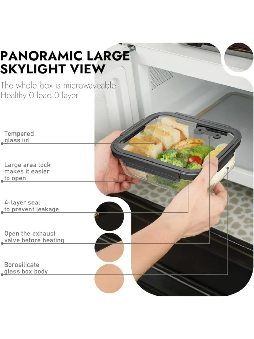 10-Pack Airtight Glass Storage Containers, Oven-Safe, BPA-Free, Leak-Proof